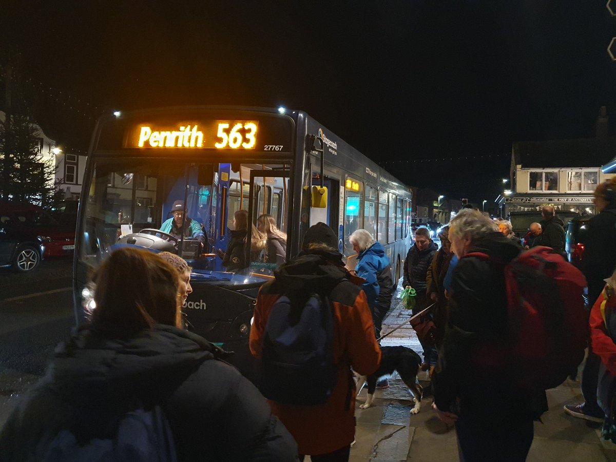 563Aldo's tweet image. Great to see a good crowd (27 + one dog) for the 1821 563 🚌 from Kirkby Stephen to Penrith this evening.
@StagecoachCNL
@WandFCouncil 
@VisitEden 
@BusUsersUK 
More promotion of this service would generate more passengers, less cars on the A66 and be better for the environment.