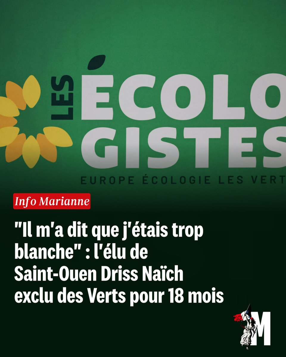 Accusations d'affairisme, d'homophobie, et maintenant de violences sexistes : selon nos informations, la direction du parti Europe-Ecologie-Les Verts a décidé d'exclure pour 18 mois Driss Naïch, élu d'opposition à Saint-Ouen…
➡️ l.marianne.net/wy