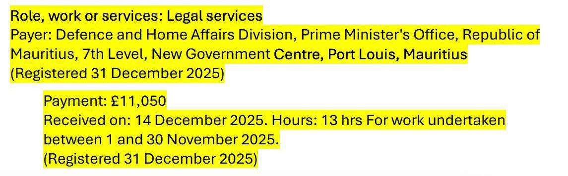 The Conservatives claim they have been trying to stop the Chagos deal (even though they started the negotiations). 

Now we learn Tory MP <a href="/Geoffrey_Cox/">Geoffrey Cox KC MP</a> has been advising the Mauritian government! 

The Tory party are treacherous liars and they cannot be trusted.