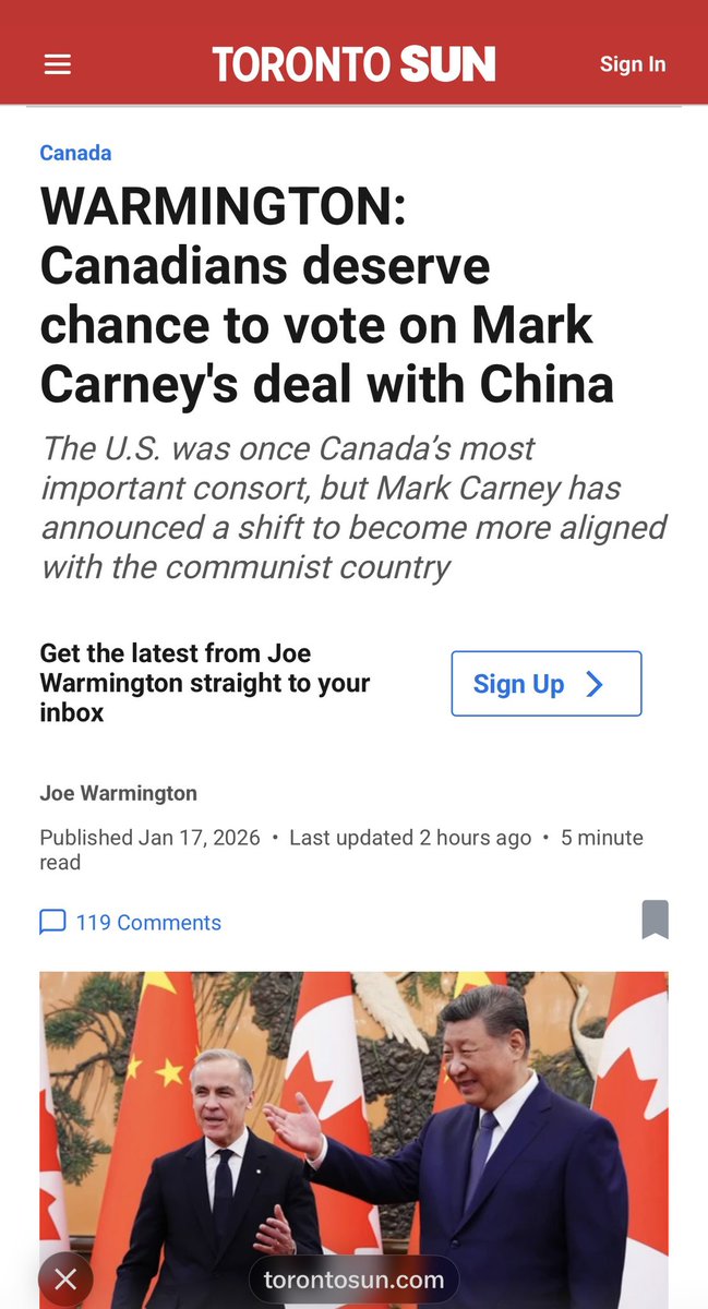 Canadians have every right to vote on Mark Carney’s deal with China considering he’s the one who said “China is our biggest security threat”. Mark Carney now is going to allow Chinese Spy Cars in Canada without our say.