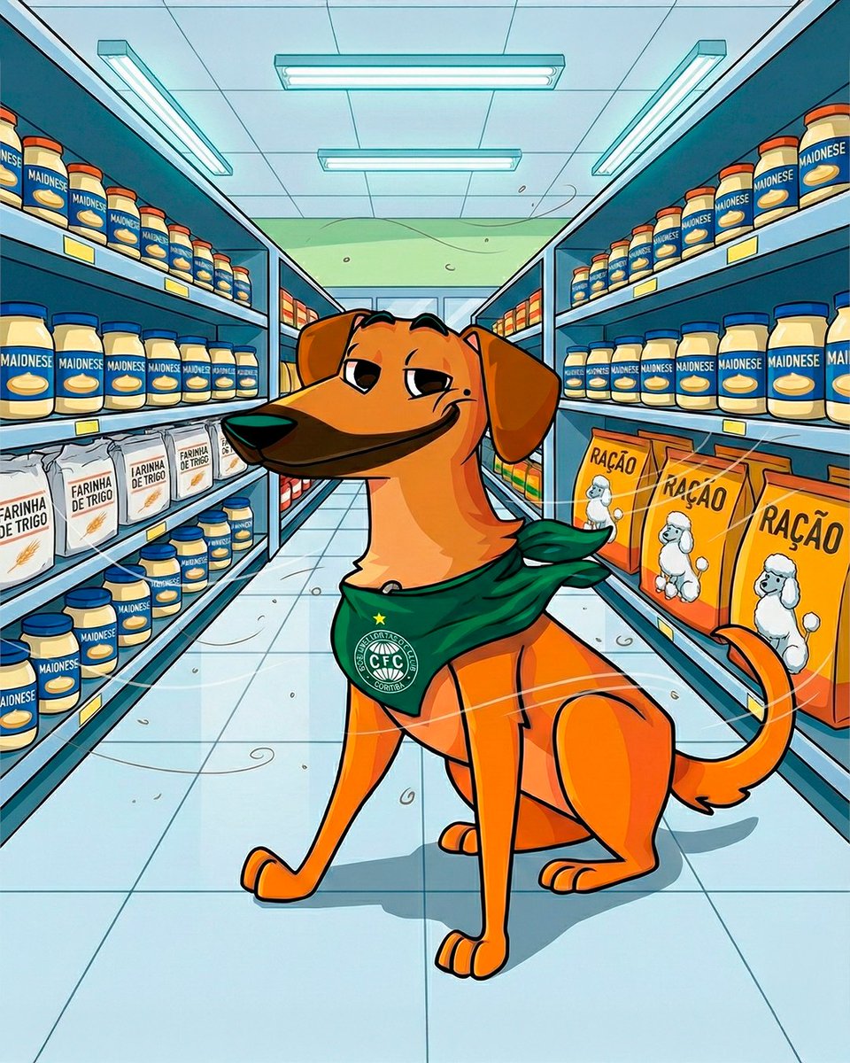 Caramelo AUviverde foi comprar ração no supermercado e aproveitou a brisinha pra se refrescar. 🐕

🟢⚪ #capxCFC #CoxaNoParanaense