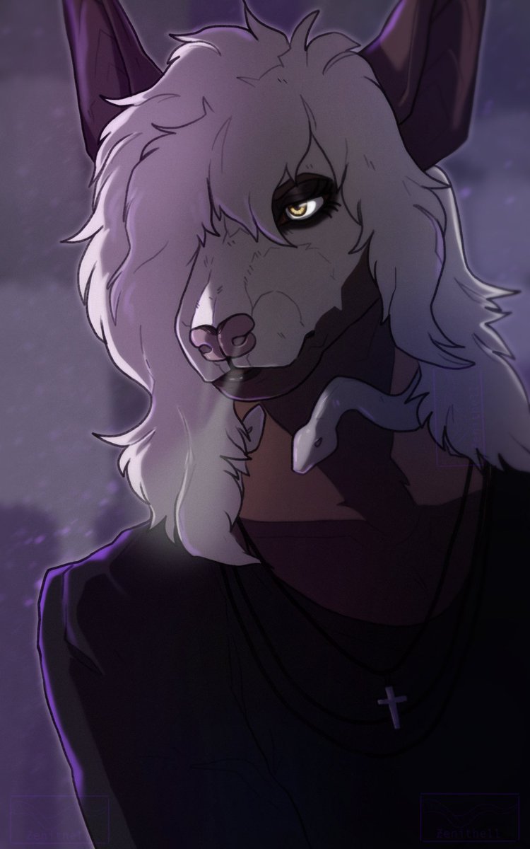 Zenithell's tweet image. "You gonna' keep staring, or do something?"

Another Christmas gift, for @/Nexial_Machine, because I really wanted to give this gal a go in my new style.