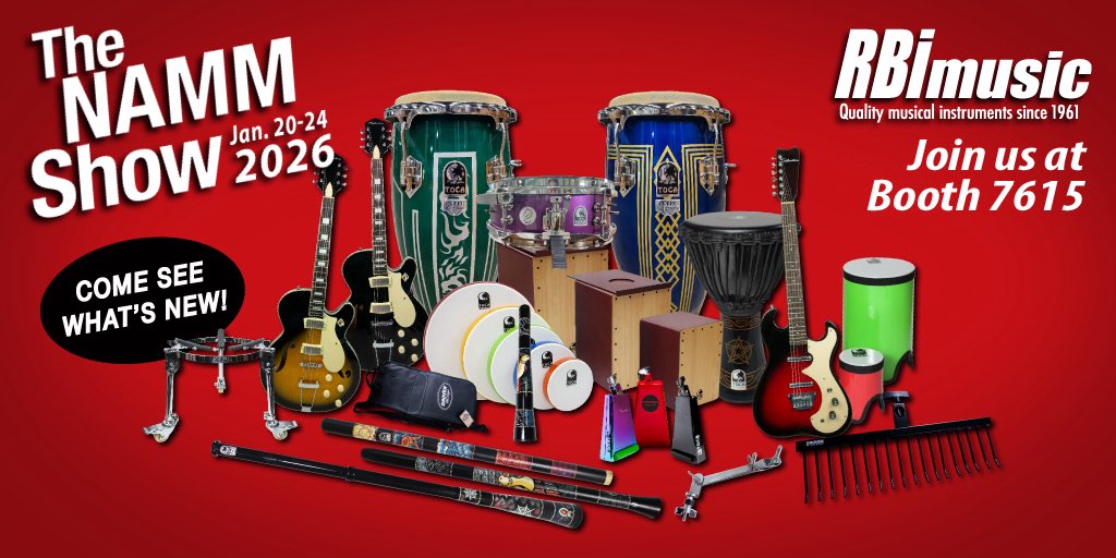 Join us at The NAMM Show 2026 

Stop by Booth #7615 to see what’s new, connect with the RBI Team team, and experience the rhythm up close.

📆 Jan 20th - 24th
📍 NAMM 2026 - Anaheim Convention Center 
Booth 7615

See you on the floor!
#rhythmbandinstruments #namm2026 #booth7615