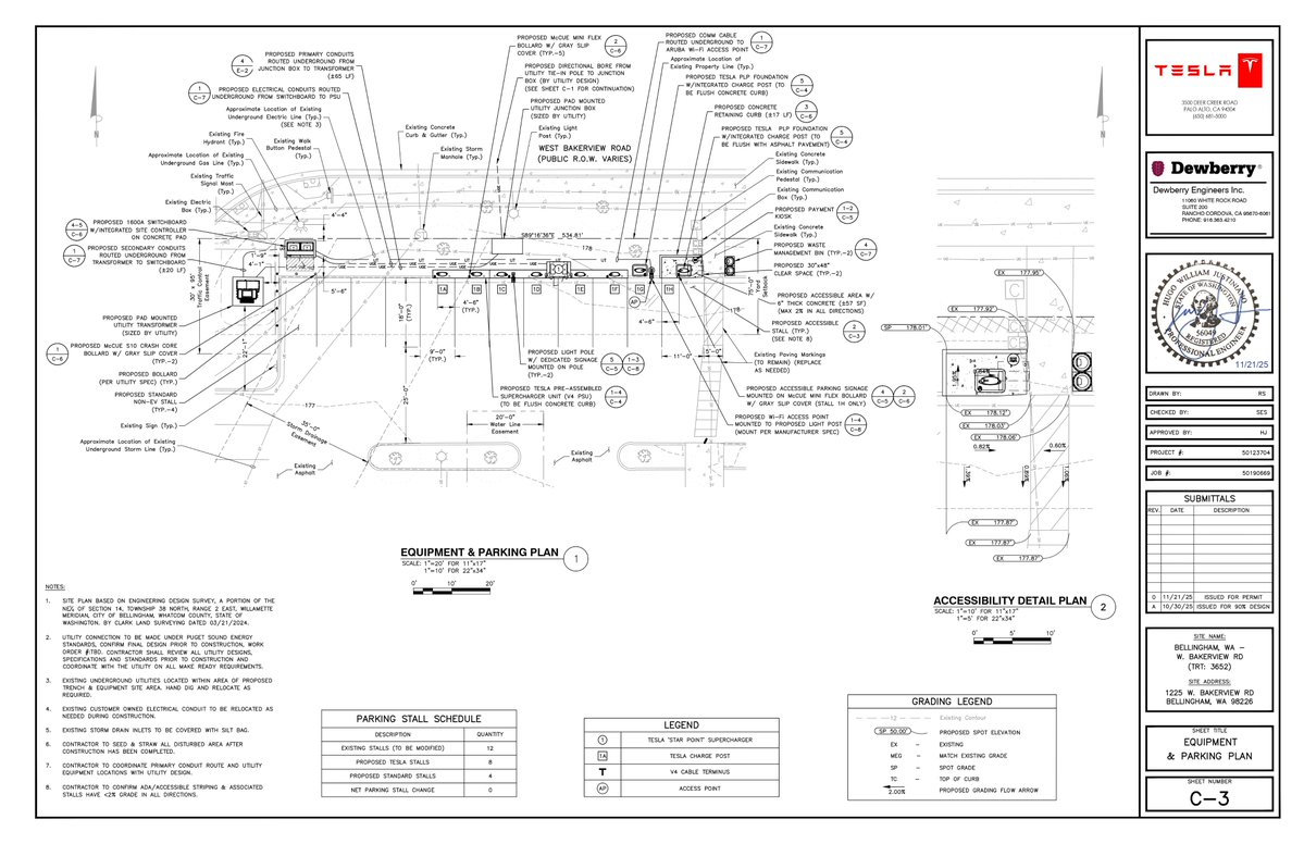 A new Supercharger is coming soon to Bellingham, Washington.

Permits are in for an 8-stall V4 station at the Fred Meyer located directly off I-5, on W Bakerview Rd.

This location should replace the previously proposed site on Cordata Pkwy.