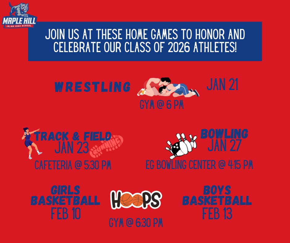 Come out and honor our Senior athletes on their Senior Night!