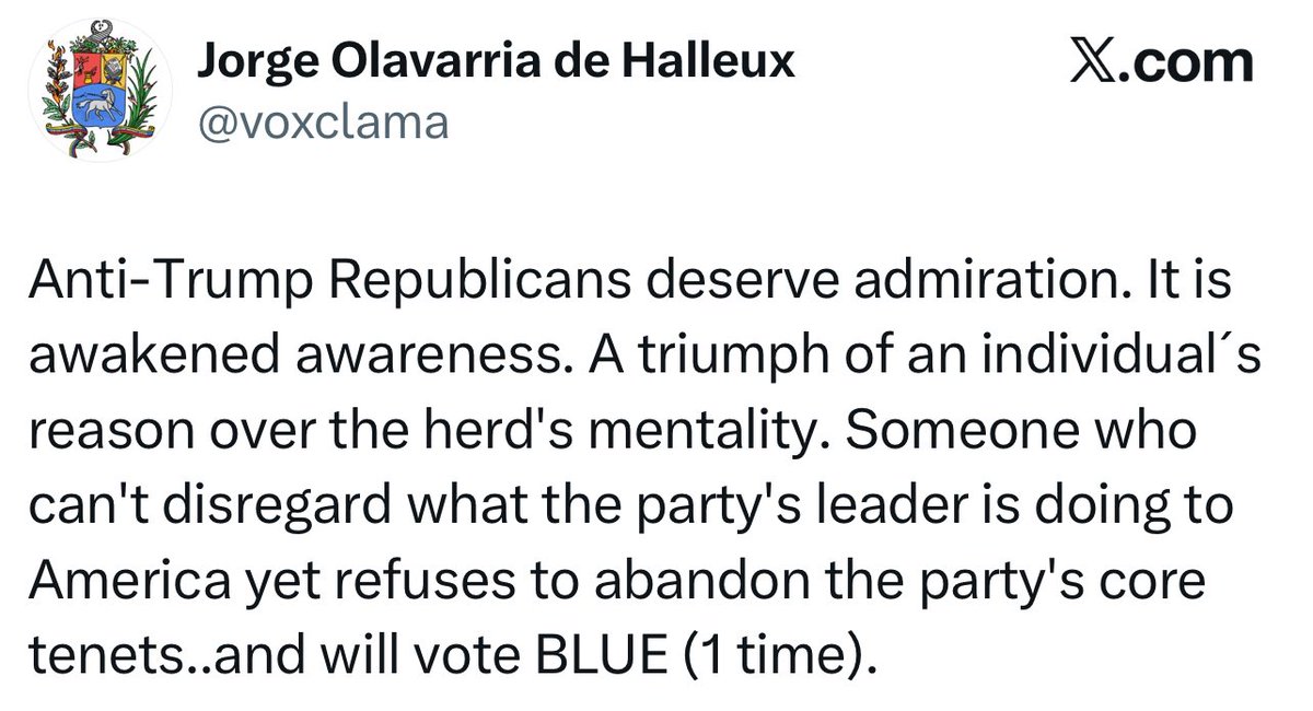 ‼️ Jorge Olavarría de Halleux (<a href="/voxclama/">Jorge Olavarria de Halleux</a>), husband of <a href="/MariaCorinaYA/">María Corina Machado</a> advisor <a href="/MagalliMeda/">MAGALLI MEDA</a>—whom MCM personally brought to the White House—has publicly called President Trump a “con man,” accused him of “third-world behavior,” labeled him a “disgrace to republicanism and