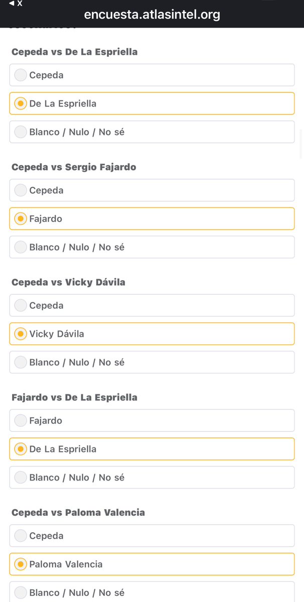 La misma jugada  que hizo Atlas Intel en la encuesta pasada.

No incluyen a <a href="/PinzonBueno/">Juan Carlos Pinzón Bueno</a> en la pregunta de por quien votaría para la gran consulta  y tampoco lo incluyen en una segunda vuelta enfrentado a Cepeda.

Después la conclusión es que Pinzón no le ganaría a Cepeda en una