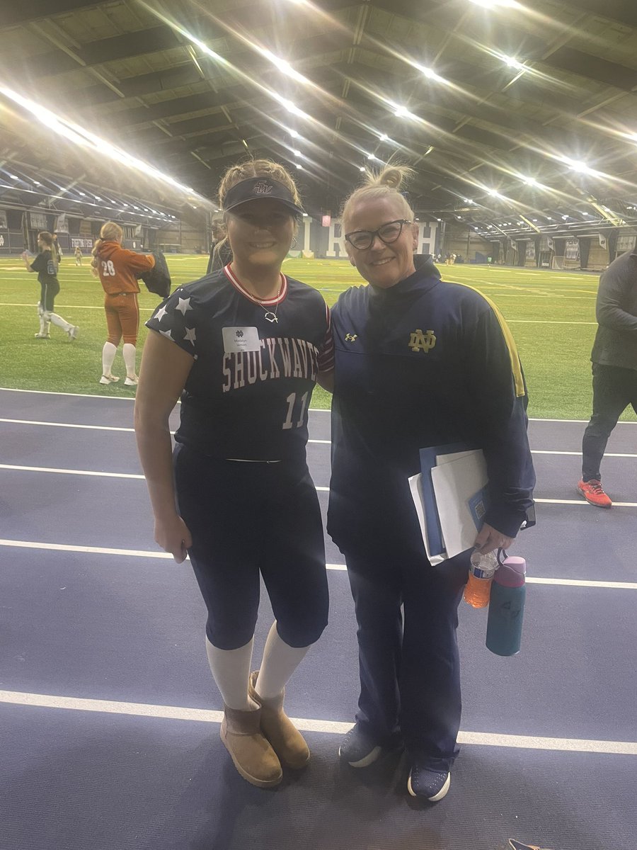MadiJackson2029's tweet photo. Today I was able to attend the University of Notre Dame pitching camp!! Thank you to the coaches and players who hosted the camp! https://t.co/oSCuFVowv4
