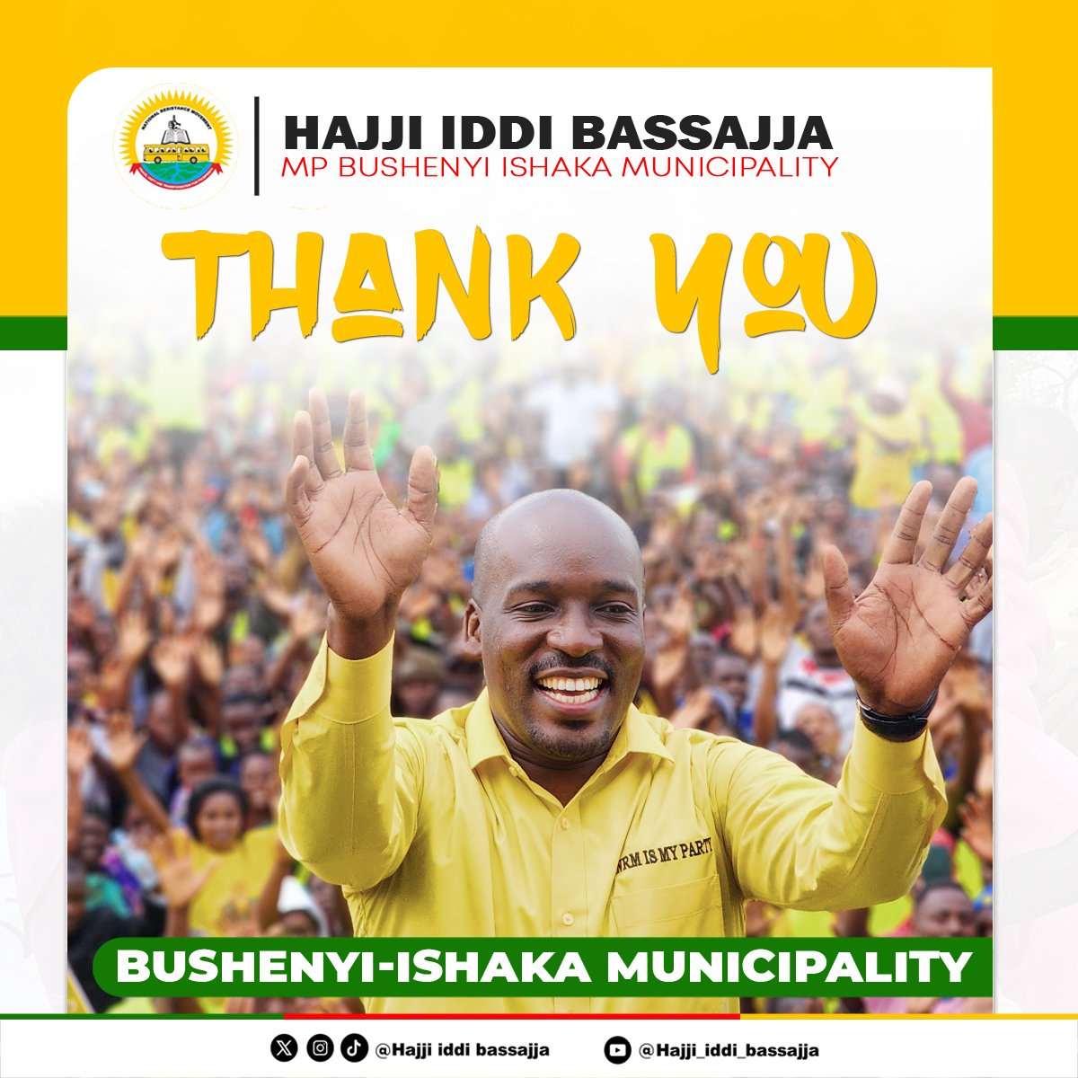 hajji_iddi's tweet photo. This victory is ours. The people of Bushenyi–Ishaka turned up in big numbers and made it happen. Thank you for the trust in @KagutaMuseveni, myself, and all the busgeNRM flag bearers. I commit to serve you faithfully and deliver for our community.” 🇺🇬💛
#ThankYouBushenyiIshaka https://t.co/2MQ4IZmfLc