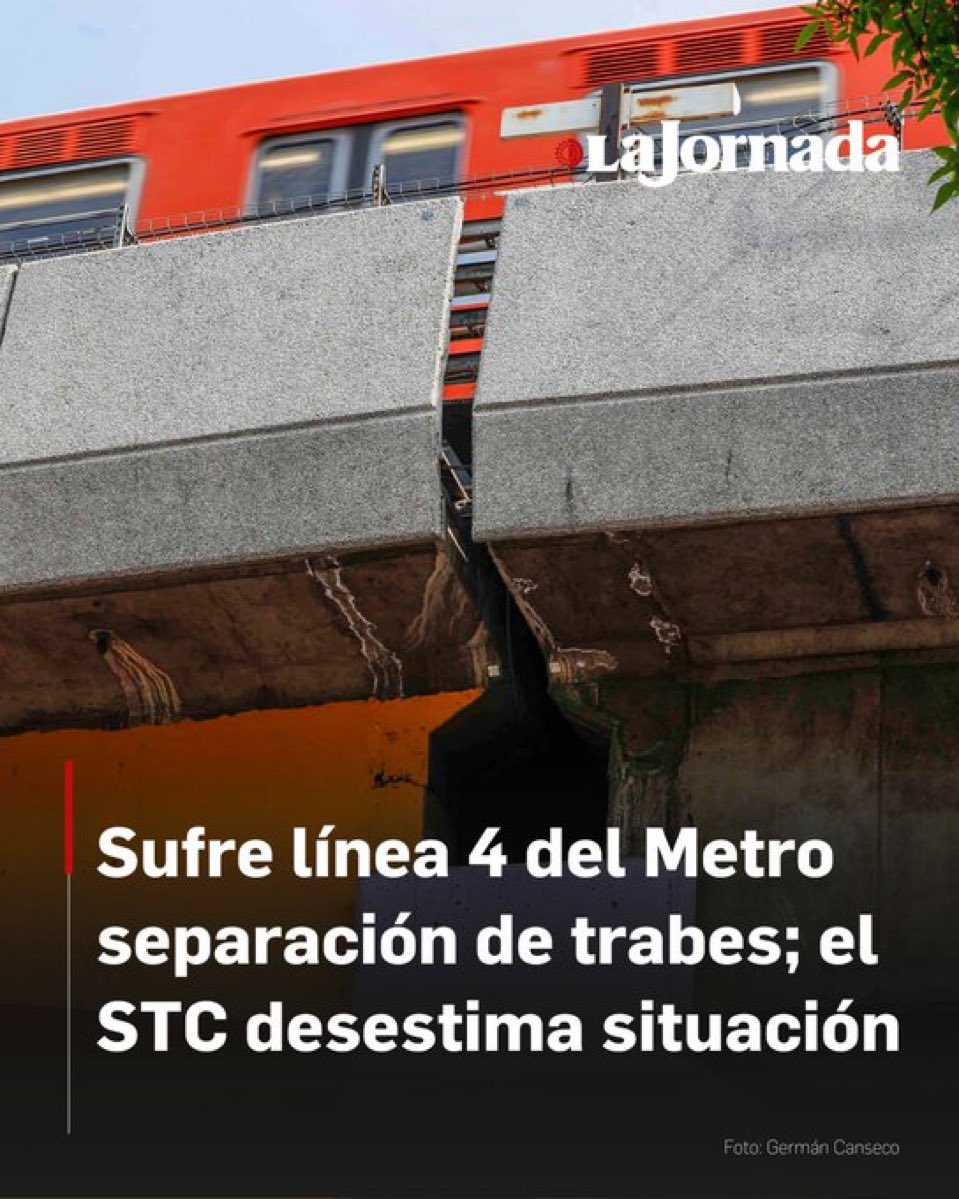 #ULTIMAHORA: La #Linea4 del #MetroCDMX está a punto de caerse como la #Linea12, así es como <a href="/ClaraBrugadaM/">Clara Brugada Molina</a> hace el mantenimiento al <a href="/MetroCDMX/">MetroCDMX</a>. Esto es el #NarcoGobiernoDeCuarta y su mantenimiento.