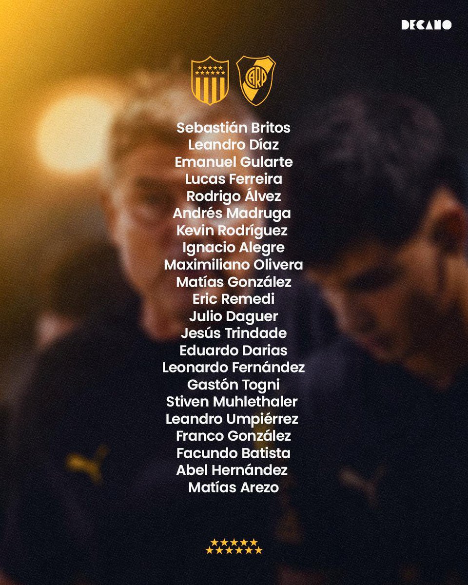 Estos son los convocados por <a href="/OficialCAP/">PEÑAROL</a> para enfrentar a River Plate Argentino por la Serie Río de la Plata💛🖤💛🤟