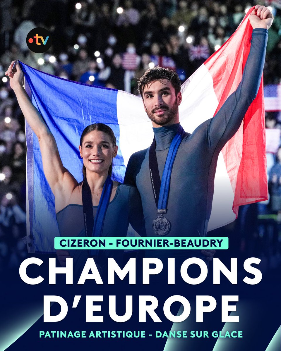 ⛸️ #EuroFigure | 🇫🇷 Guillaume Cizeron et Laurence Fournier-Beaudry sont champions d'Europe !

🥇 En démonstration, le couple français s'offre le titre continental en danse sur glace : c'est le sixième pour Cizeron, le premier avec sa nouvelle partenaire.