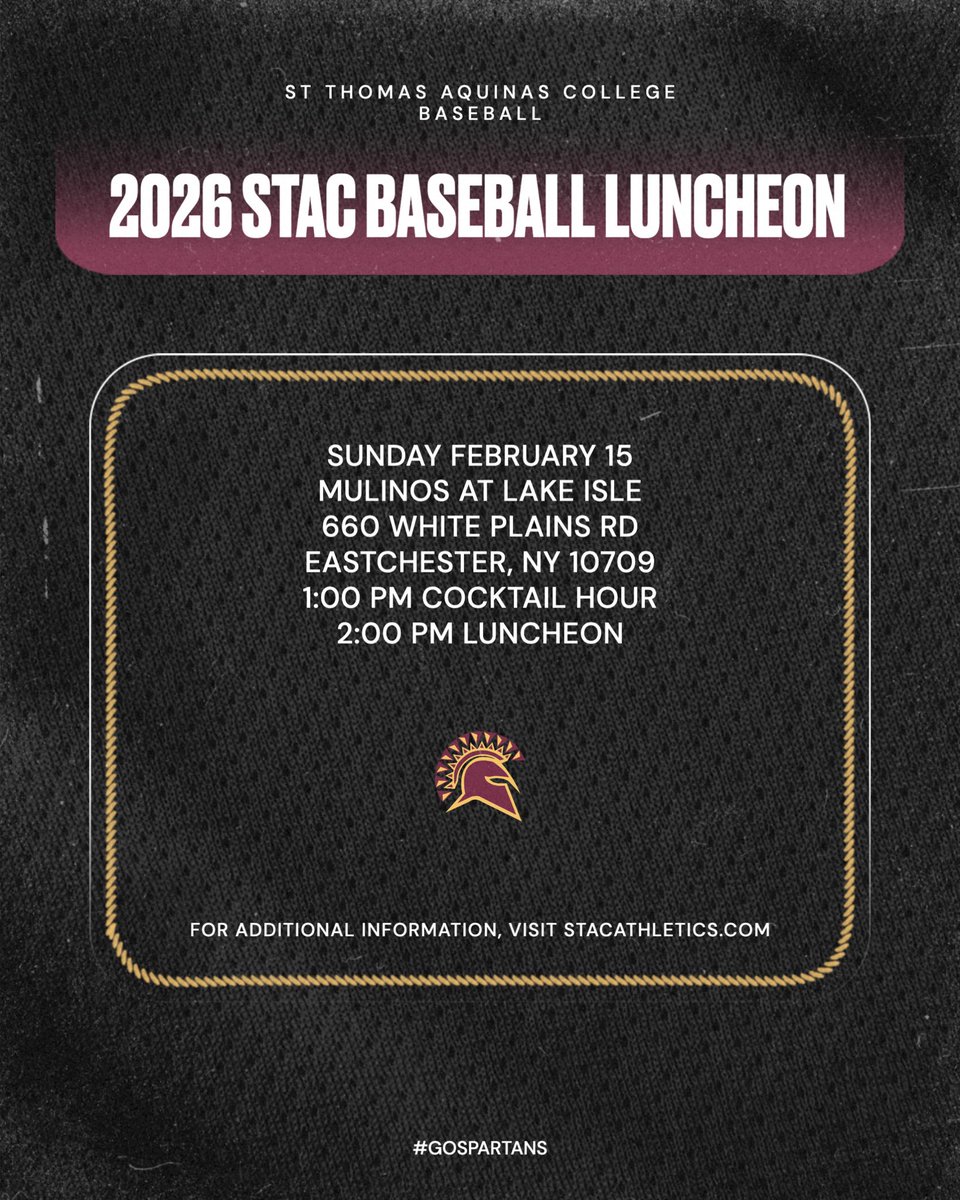 STACBaseball's tweet image. Please join us for our annual pre season luncheon. Click the link to purchase tickets. #gospartans stac.edu/alumni-and-fri…
