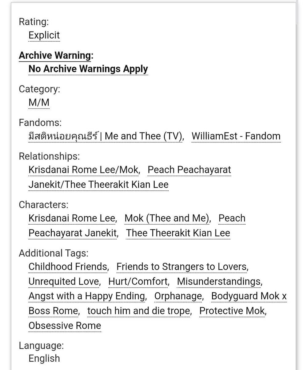 writebyeve's tweet image. ❦ forget me not
❦ romemok ao3 fic
❦ childhood friends to strangers to lovers
❦ bodyguard mok x boss rome
❦ hurt/comfort
❦ forbidden love

🔗: archiveofourown.org/works/77847171

[#MeAndTheeSeries
#MeAndTheeSeriesFinalEP #RomeMok]