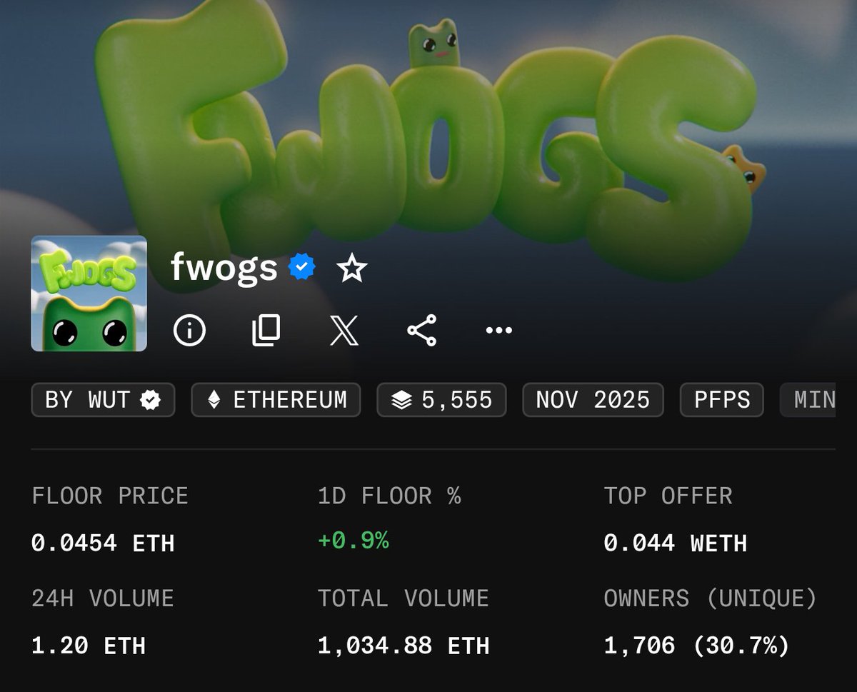 rocket_'s tweet image. fwogs nfts have actually been doing incredibly well since launch

• free mint to $150 USD fp
• 1k ETH volume in under 2 months 
• strong community &amp;amp; cultural presence