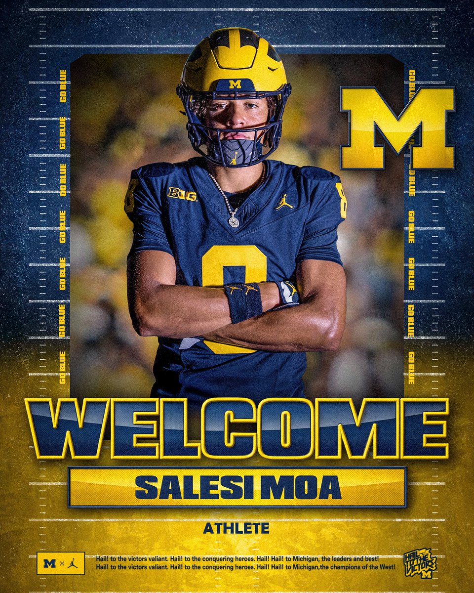 UMichFootball's tweet image. Welcome to Michigan, @salesimoa8! 〽️

» myumi.ch/Mk2mx