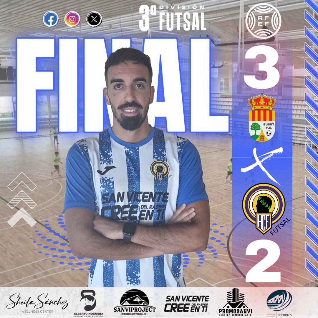 3ª División 🔵⚪️|
⚽𝐑𝐄𝐒𝐔𝐋𝐓𝐀𝐃𝐎

❌Derrota 3-4 ❌

✍🏼Partido igualado en líneas generales que acaba cayendo del lado local!

El equipo se lo dejo todo hasta el ultimo minuto!

💙#MachoHércules 🤍 #VamosHSVFS