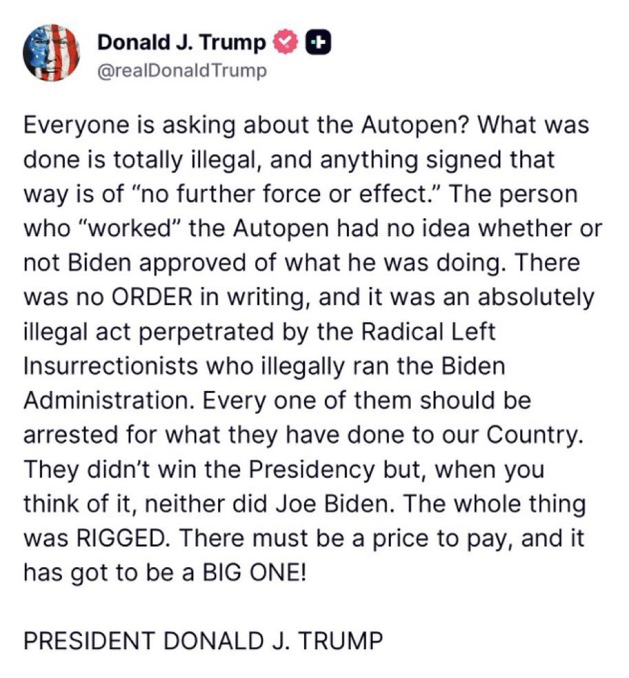 RpsAgainstTrump's tweet image. Trump: “Every one of them should be arrested for what they have done to our Country. They didn’t win the Presidency but, when you think of it, neither did Joe Biden. The whole thing was RIGGED.”

25th Amendment NOW.