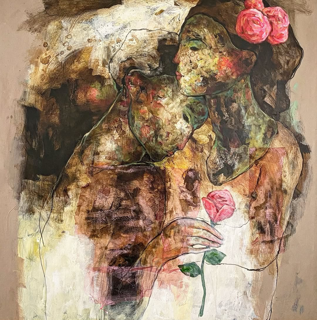 " أعدّي لِيَ الأرضَ كي أستريحَ
فإني أحُّبّك حتى التَعَبْ.. "

✍🏻: #محمود_درويش 
🎨: وضاح مهدي