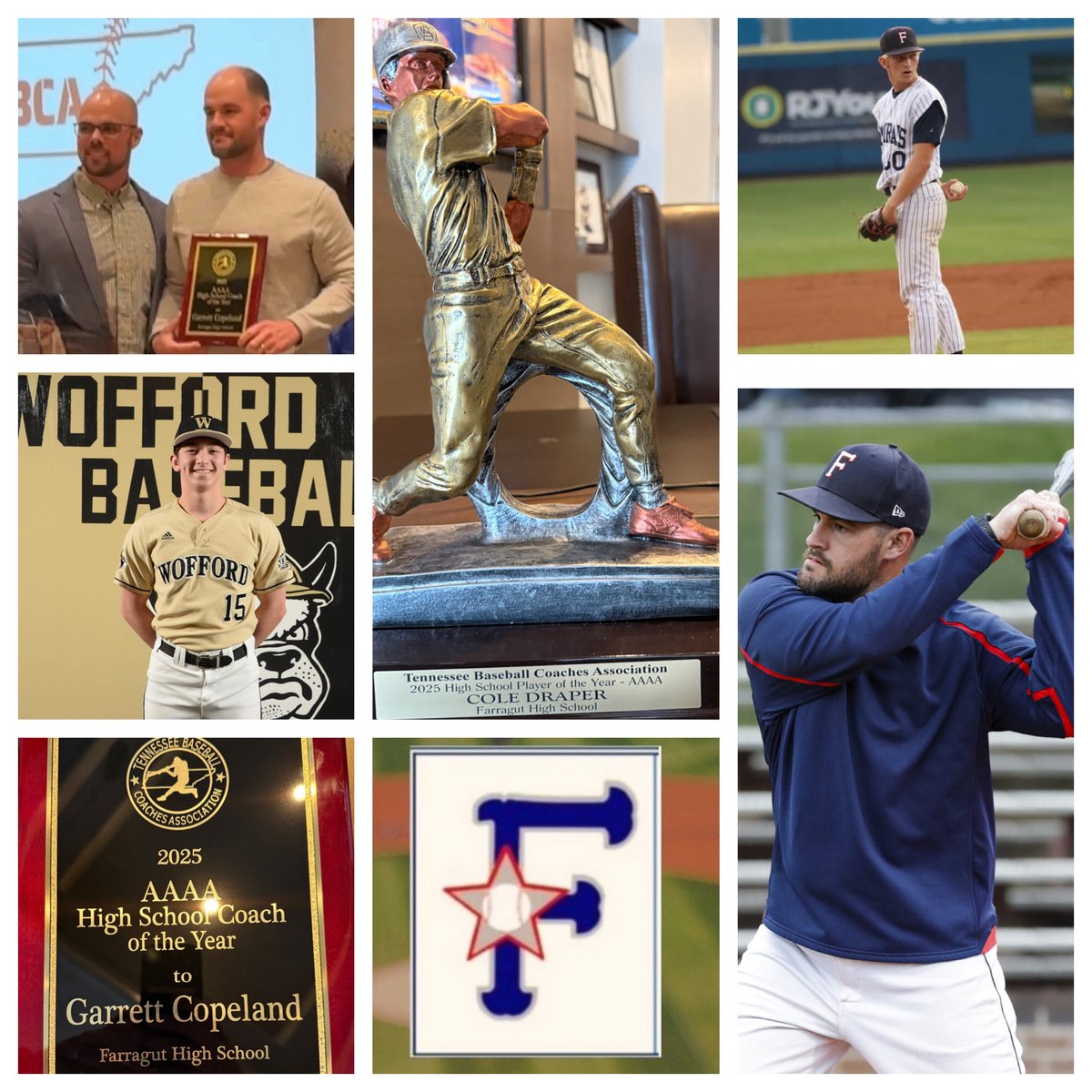 coachtatefhs20's tweet photo. Big Day for 2 Farragut Admirals!  ⚾️⚓️

Today at the TBCA Convention in Franklin, Farragut Baseball Alum COLE DRAPER was named 2025 TBCA Class 4A State Player of the Year and Admirals Head Coach GARRETT COPELAND was selected 2025 TBCA Class 4A State Coach of the Year!  ⚓️⚾️ https://t.co/LreVBjP9cq