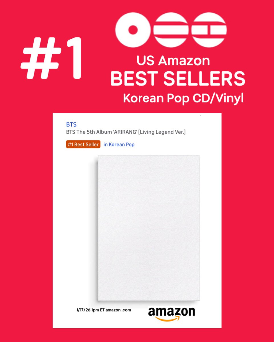 armyonamazon's tweet image. BTS The Living Legends are #1 in K-Pop on US Amazon! 

🔗amazon.com/Album-ARIRANG-…

ARIRANG IS COMING
BTS IS COMING
PREORDER ARIRANG
ARIRANG PREORDER OUT NOW
#BTS_ARIRANG #BTS
#ARMYonARIRANG #ARMYRANG