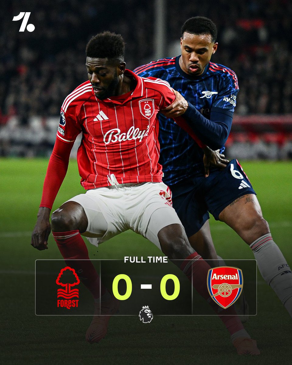 アーセナルがプレミア2試合連続引き分け🔴 シティが負けたため、勝ち点差は7に広がりました👏 via @OneFootball