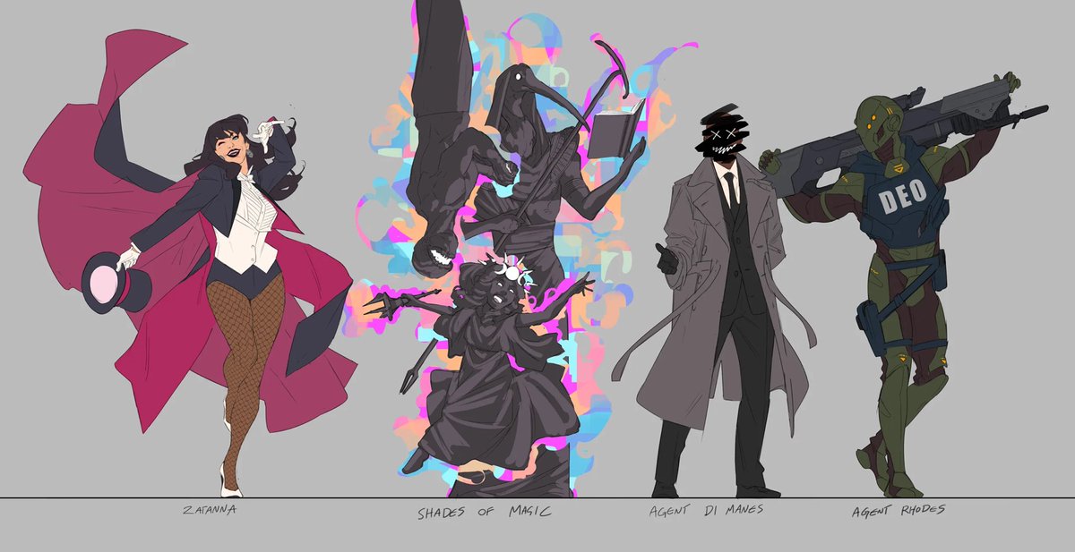 🎩| Uiii

Homem-Invertido, Hécate e o Deus Thoth serão personagens da nova solo da Zatanna, formando a equipe 'Shades of Magic'.

E ao lado deles tem a estreia de mais dois novos personagens, que serão apresentados pra gente nessa HQ.

🎨 Jamal Campbell