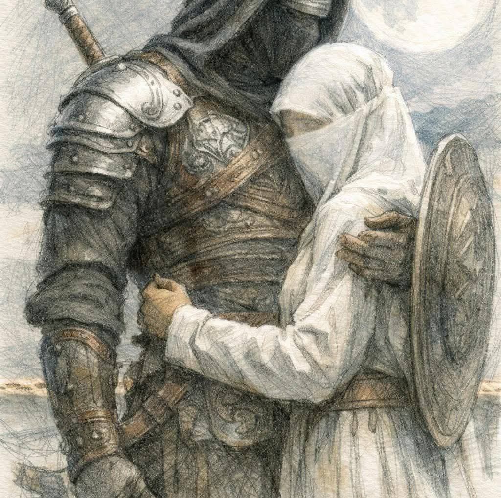 لأقاتِلَنَّ عن التي أحبَبْتُها
حتى أراها في رِحابي تَنْعَمُ.