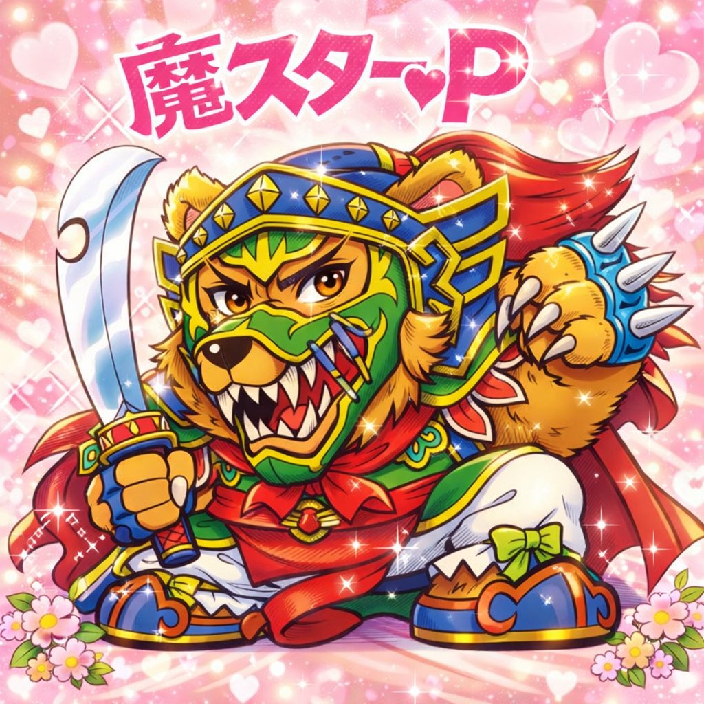 少女漫画風の魔スターP💖 #ビックリマンシール #魔スターP