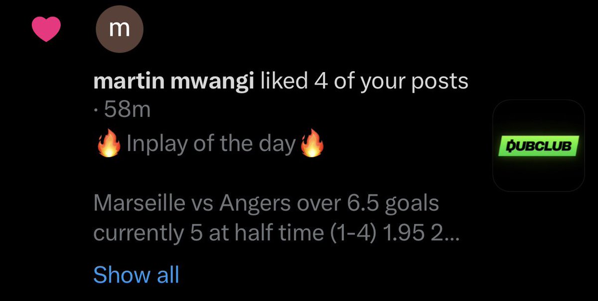 HazTips's tweet image. Inplay of the day W at 1.95 for 2U GET IN!

Marseille vs angers finished 2-5🫡

The tweet has magically disappeared but here it is on my notifications just to show I called it.

Free VIP link below for a limited time get in ASAP before the 20 free spaces are gone!! 14 wins from…