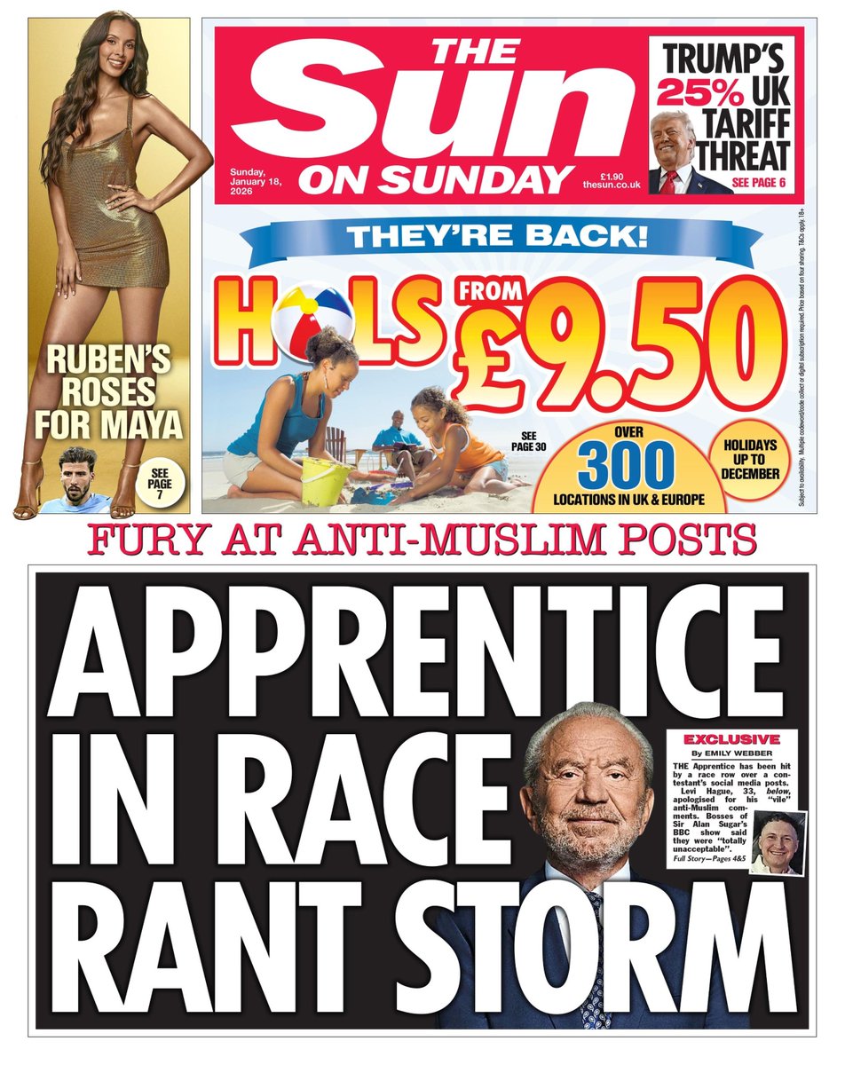 🇬🇧 Apprentice In Race Rant Storm

▫Fresh BBC scandal after new Apprentice star Levi Hague posted vile racist and sexist comments online
▫<a href="/EmilyMWebber_/">Emily Webber</a>
▫is.gd/7TJ8VU

#frontpagestoday #UK <a href="/TheSun/">The Sun</a>