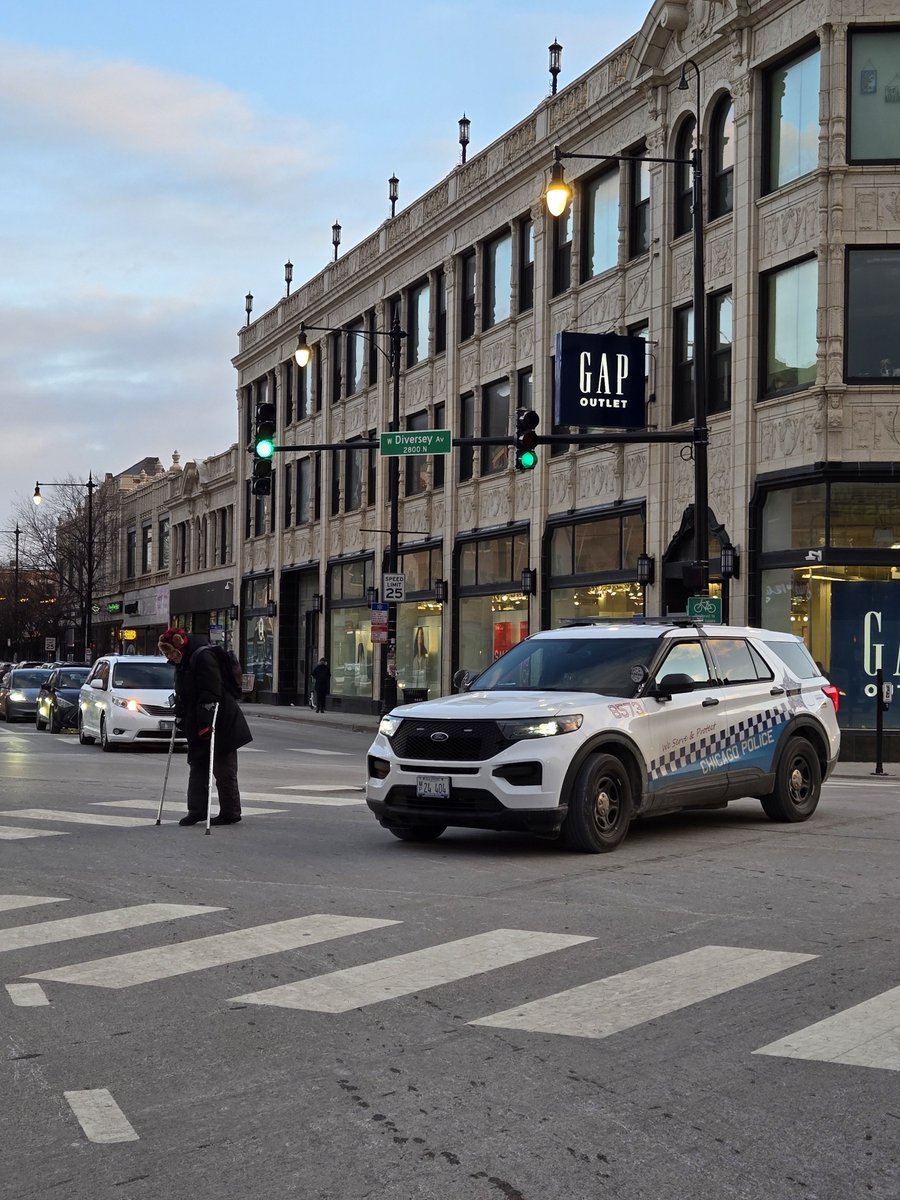 Today I watched a patrol car stop traffic and escort a handicapped individual trying to cross the intersection of Milwaukee/Kimball/Diversey.  

A tough intersection to be sure.

Whatever anyone may think of police, one cannot deny that the vast majority of officers want to serve