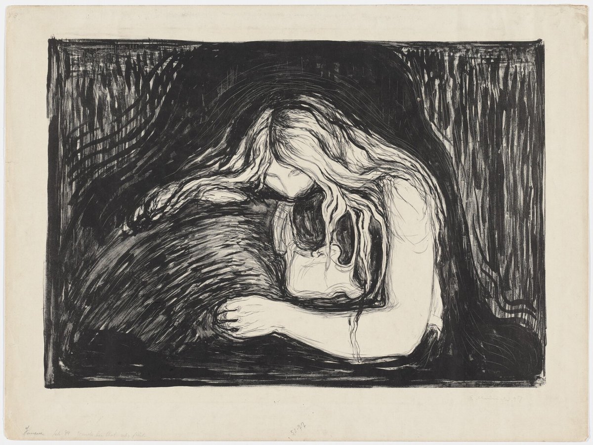 Vampire II (Vampyr II), 1895; signed 1897 #artbots #munch
