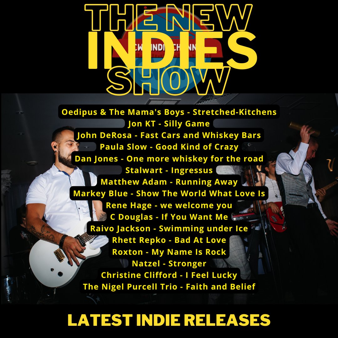 catorwebradio's tweet photo. #NowPlaying #TheNewIndieShow
#OedipusAndheMamasBoys
@JonKT
@JohnDeRosa
#PaulaSlow
#DanJones
#Stalwart
#MatthewAdam
#MarkeyBlue
#ReneHage
#CDouglas
#RaivoJackson
@RhettRepko
#Roxton
#Natzel
#ChristineClifford
@NigelTrio @AndrewP54669672 https://t.co/e4SemuKRxh