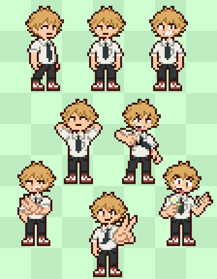KuratRune20's tweet photo. Denji and Pochita from #chainsawman In #undertale and #DELTARUNE Sprite Styled

#sprites #pixelart https://t.co/owJeZ4Dtdd