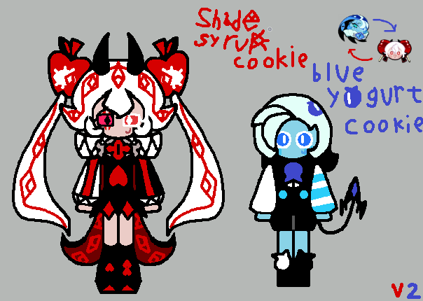 wenbusfriday's tweet photo. yeah so i redesigned em+black sapphire cookie in this au!
#cookierunkingdom #shadowmilkcookie #candyapplecookie #blacksapphirecookie https://t.co/nok9rGFdG9