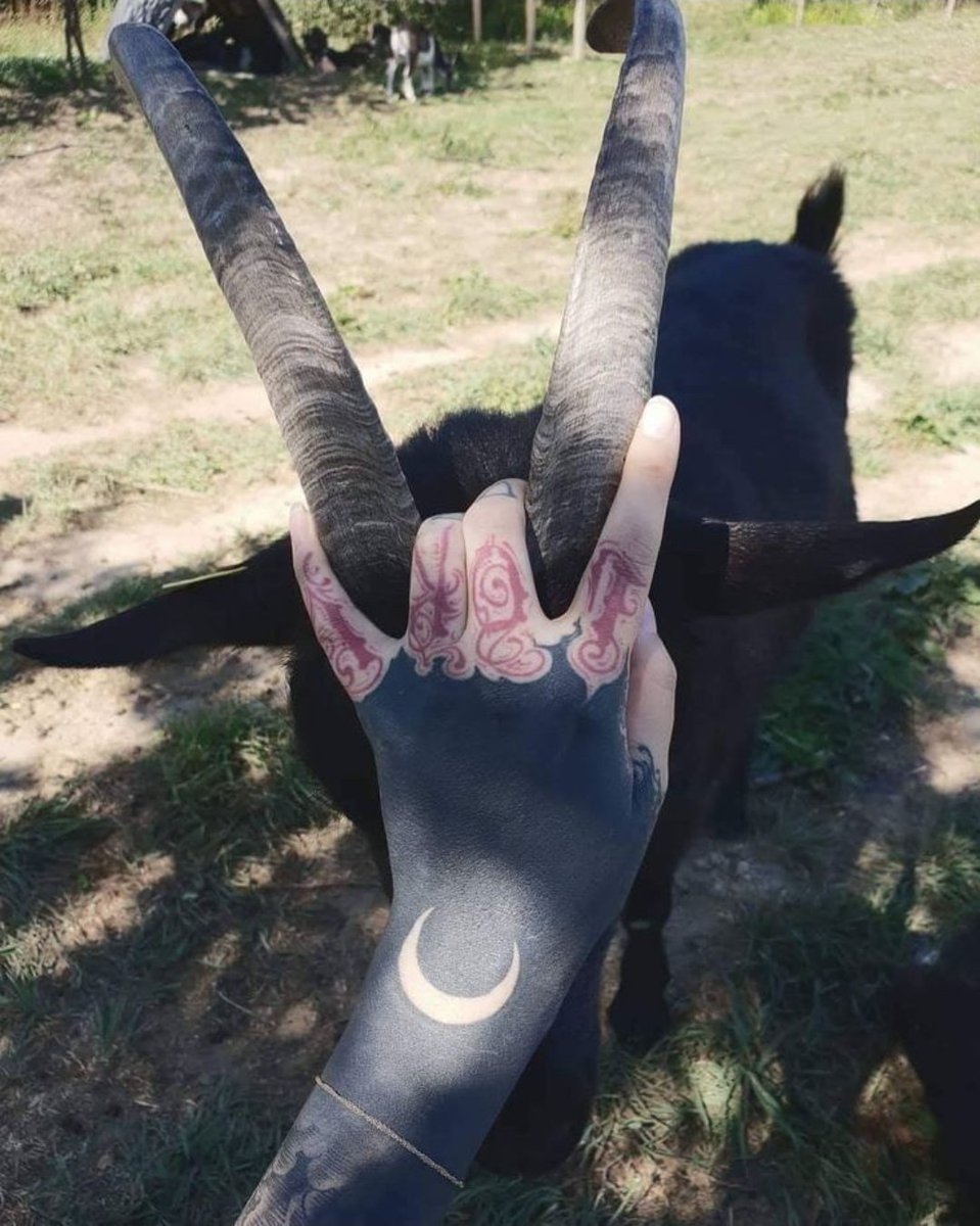 shashaqueen921's tweet photo. "When the Prince of Darkness hands you horns this perfectβ¦ you donβt ask questions.
You just throw the sign and smile like you already sold your soul for the aesthetic ππ€π
Hail the black flame that keeps us warm."
#SatanicVibes #HailThyself #GoatGang #DarkAesthetic #HornedAndHappy #BaphometApproved #LeftHandPath #DevilishlyCozy #OccultAndChill #666Energy