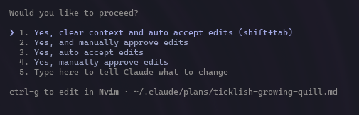 cry_pi_toe's tweet photo. @bcherny In Claude Code /quit does /omarchy, /exit still works (is this intentional?)
Oh, and corporate needs me to find the diff between "Yes, and manually approve edits" and "Yes, manually approve edits". Just a little bug and request for better clarity https://t.co/9reI0jWNHM