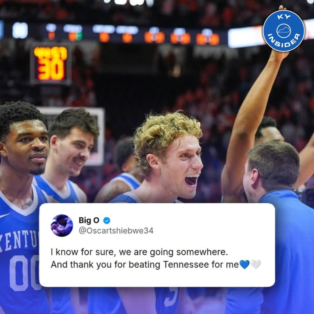 Former Wildcat and fan favorite Oscar Tshiebwe after Kentucky's 17-point comeback win over Tennessee.

"I know for sure, we are going somewhere. And thank you for beating Tennessee for me💙🤍"

#BBN