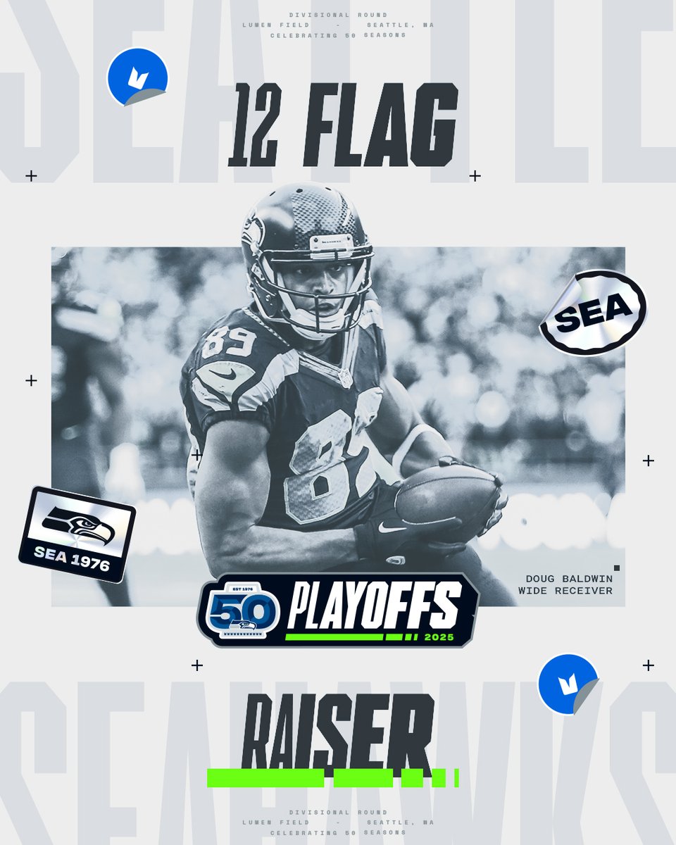Seahawks's tweet image. Doug Baldwin back to raise the 12 Flag for tonight’s Divisional Round game.

@SeahawksLegends | @DougBaldwinJr