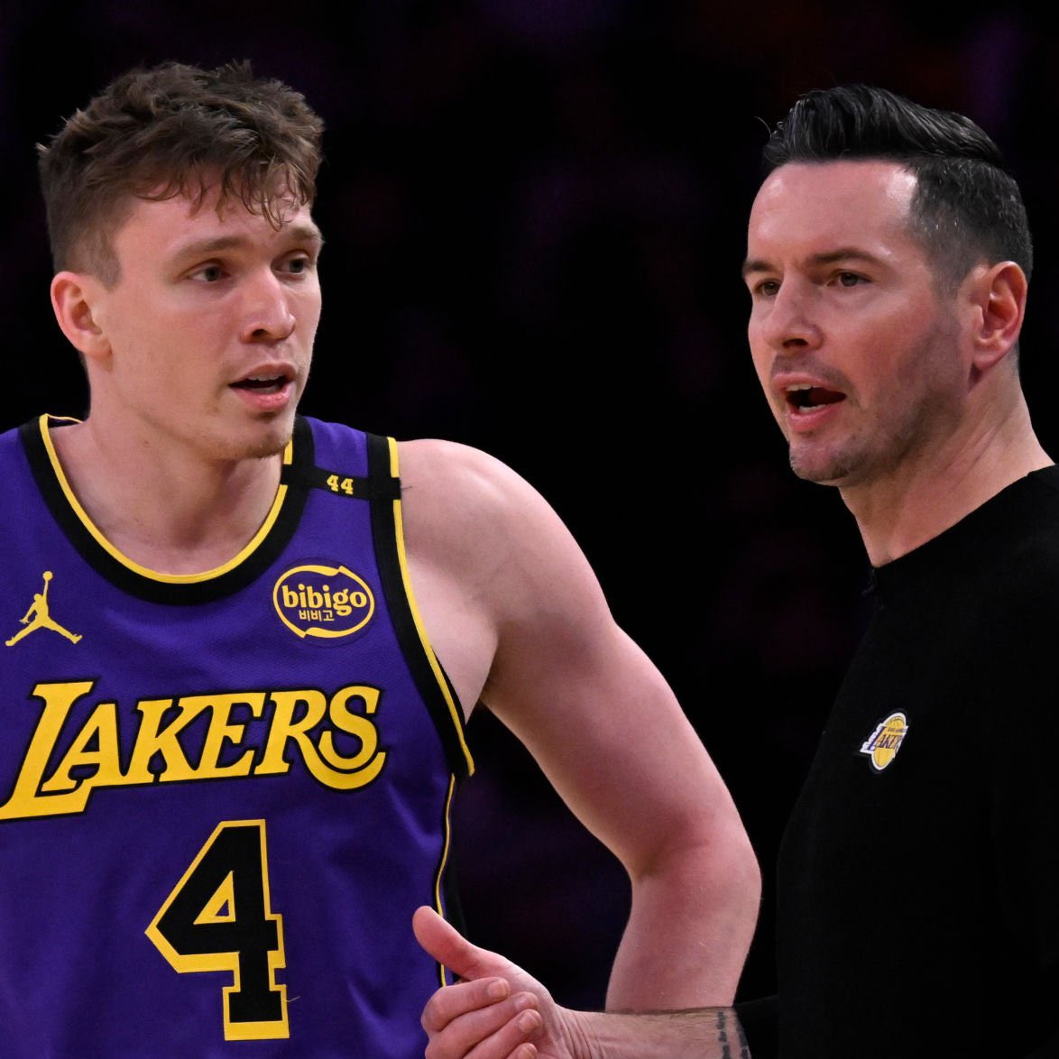 LakeShowYo's tweet image. The Lakers have played 11 guys tonight 

Dalton Knecht was the ONLY one who didn’t play