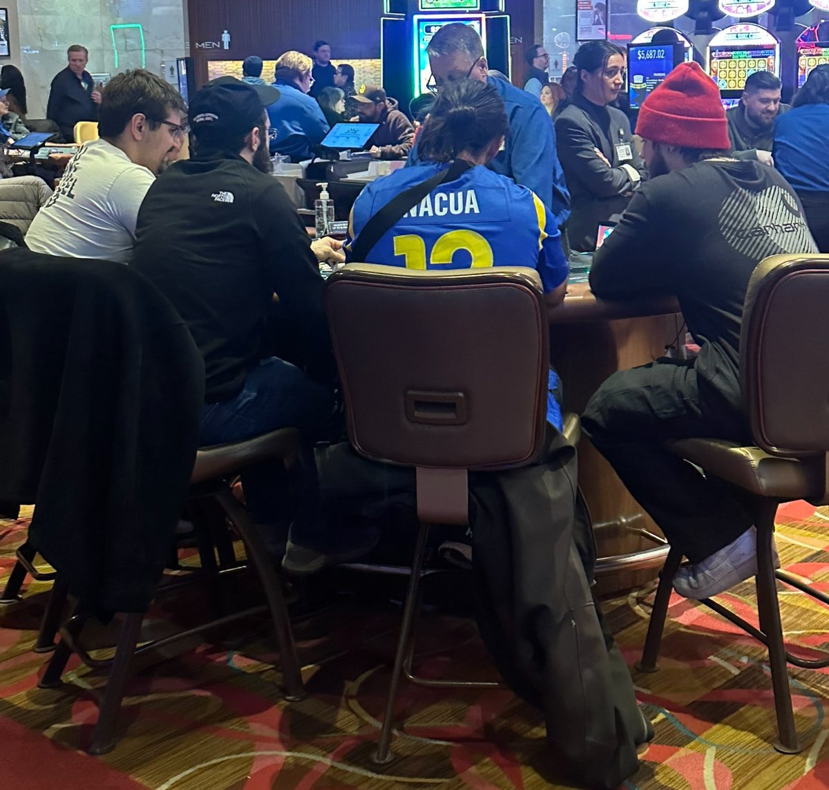 EddieBarstool's tweet image. Wow. In a sling playing blackjack the night before the game