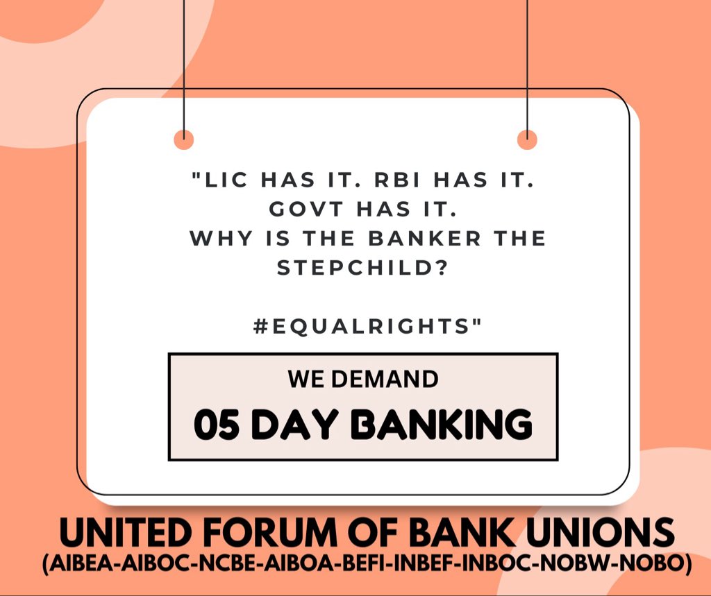 raghusundeep's tweet photo. #Implement5DayBanking https://t.co/NrPWHQjd3j