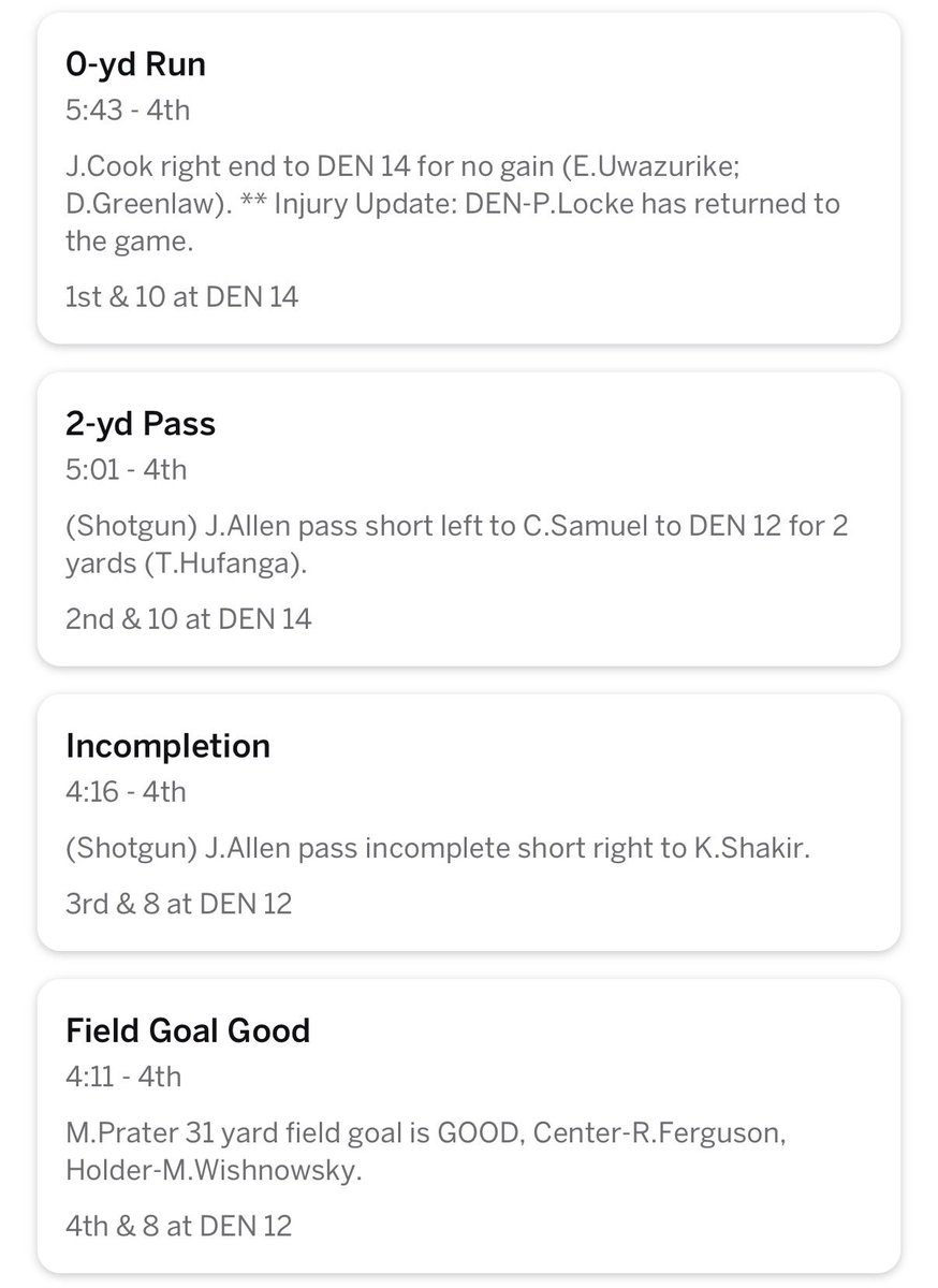 This is where Buffalo lost the game, you got to score a TD.