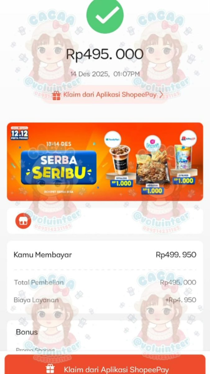 kedaicacaa's tweet image. ꒰  ₊  👒  ᮫ 𓏳݂ ݊  testimoni gestun 💰✅

╭── ⊹ ꒰ spaylater — 495 RIBU
╭── ⊹ ꒰ bca paylater — 300 RIBU
╭── ⊹ ꒰ gopaylater — 500 RIBU
╭── ⊹ ꒰ spaylater — 605 RIBU

𓏲 ࣪˖ 💌 ˖ WA : bit.ly/chatpwtty
𓏲 ࣪˖ 💌 ˖ TESTI : bit.ly/testibycaa