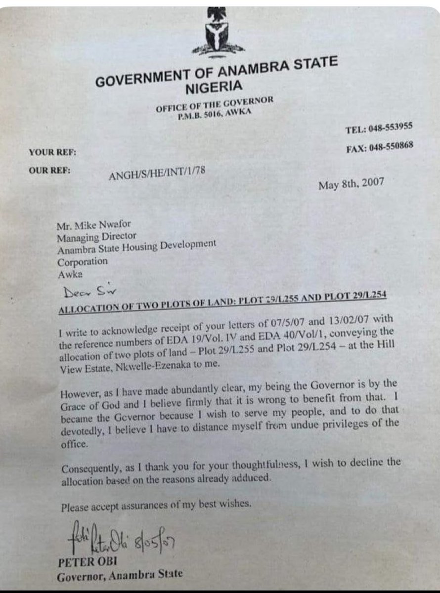 I challenge other Nigerian politicians to show us their letter to reject government perks.

Challenge don start oooo😂
<a href="/Uptownoflagos/">UptownOfLagos</a> <a href="/PO_GrassRootM/">Peter Obi Grassroots Mobilization.</a> <a href="/TheAjakeManger/">Son Of Ayo</a> <a href="/PeterObi/">Peter Obi</a> <a href="/ruffydfire/">oseni rufai</a> <a href="/ObidientUpdate/">Obidient Update</a> <a href="/OselokaHObaze/">Oseloka H. Obaze (OHO)</a> <a href="/ObidientPremier/">Obidient Premier👑 🦅</a> <a href="/StephenOSEMWEGI/">Stephen OSEMWEGIE</a>