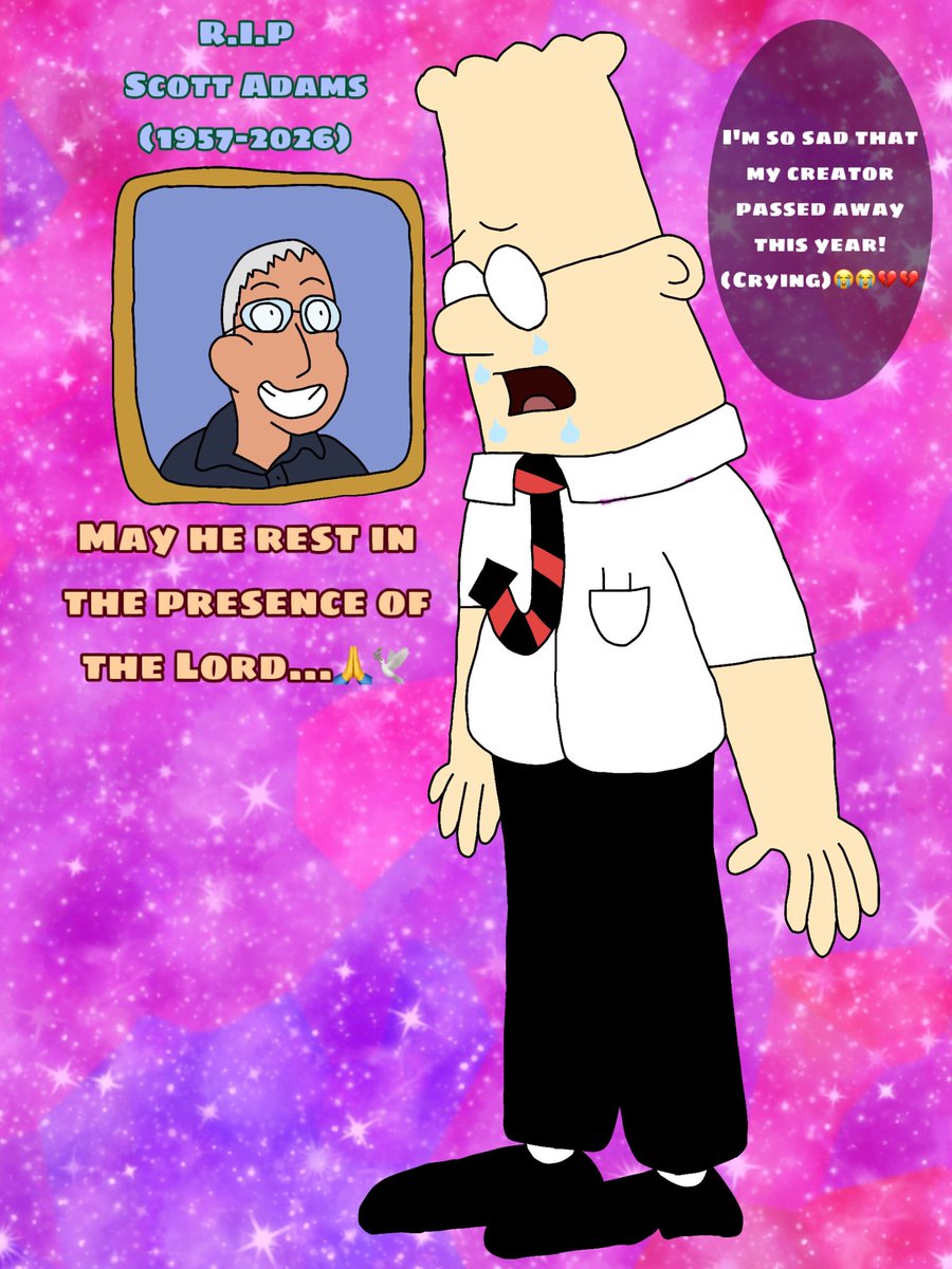 Dilbert’s reaction to his creator passing away. R.I.P: Scott Adams ...