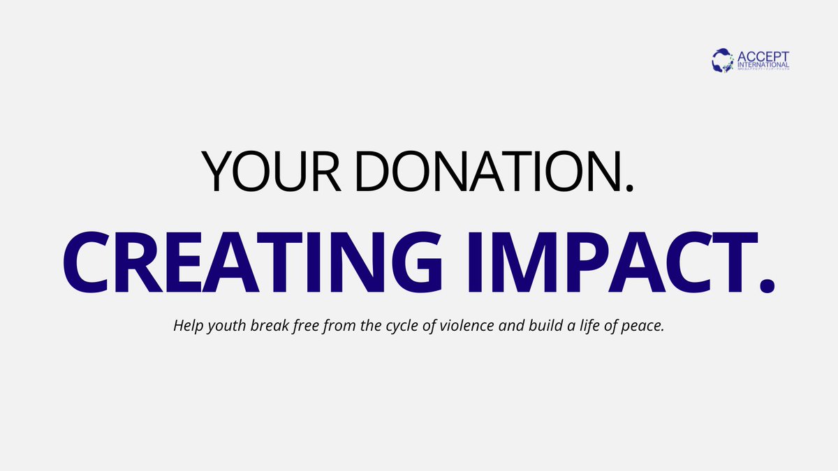 AcceptIntGlobal's tweet photo. 🕊️YOUR DONATION. CREATING IMPACT.

Become an ✨Accept Ambassador✨ with our monthly giving program and support youth on their way to peace.
10 USD/month can help youth in conflict regions become agents of peace.
🔗 Join us today: https://t.co/YvVzWmwKHn https://t.co/TcFyEvKT4o