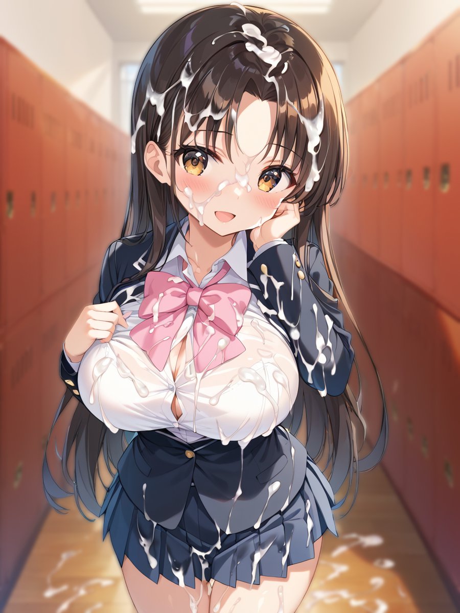 ブレザー制服にいっぱいぶっかけ 