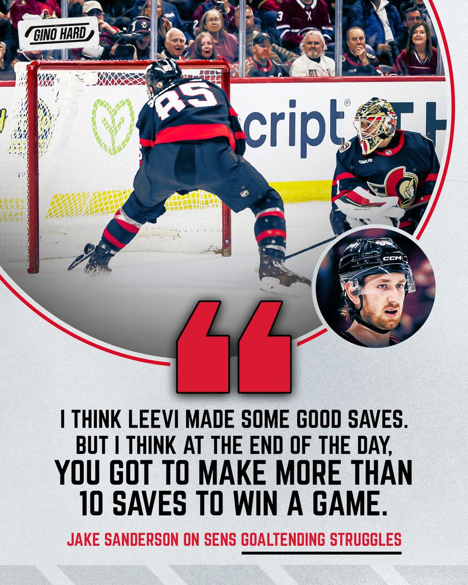 Jake Sanderson directly called out Sens goaltending tonight after their loss to the Habs 🫣😬